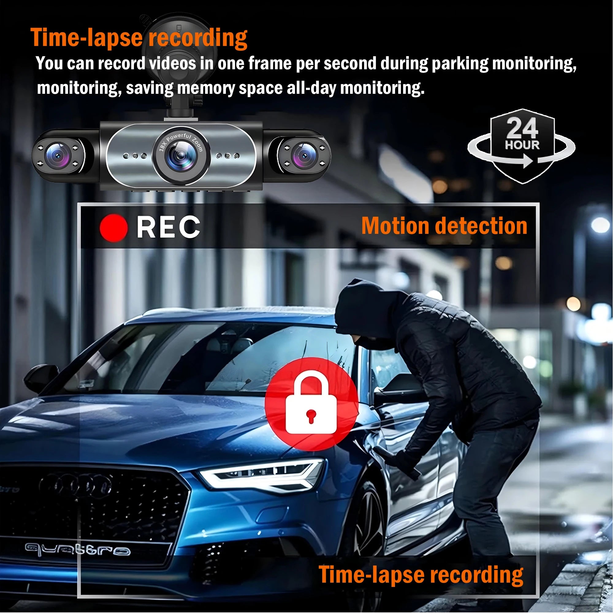 4 Channel Dash Cam 360° Car Video Recorder Black Box with Night Vision 24/7 Parking Monitor G-Sensor Loop Recording auto parts Magic Electronics S0b6ed2da4aec40dda4167230f5f84f6eA