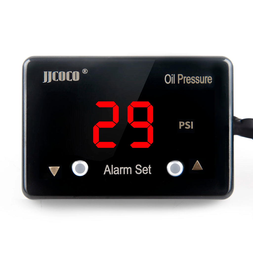 JJCOCO MINI 12v Oil Pressure Gauge Red/Blue Display With 1/8NPT 0-1.6MPA (0-232PSI) Sensor With Beep Alarm red Magic Electronics S0b822e9a894e42adb12e995252a0991dZ red