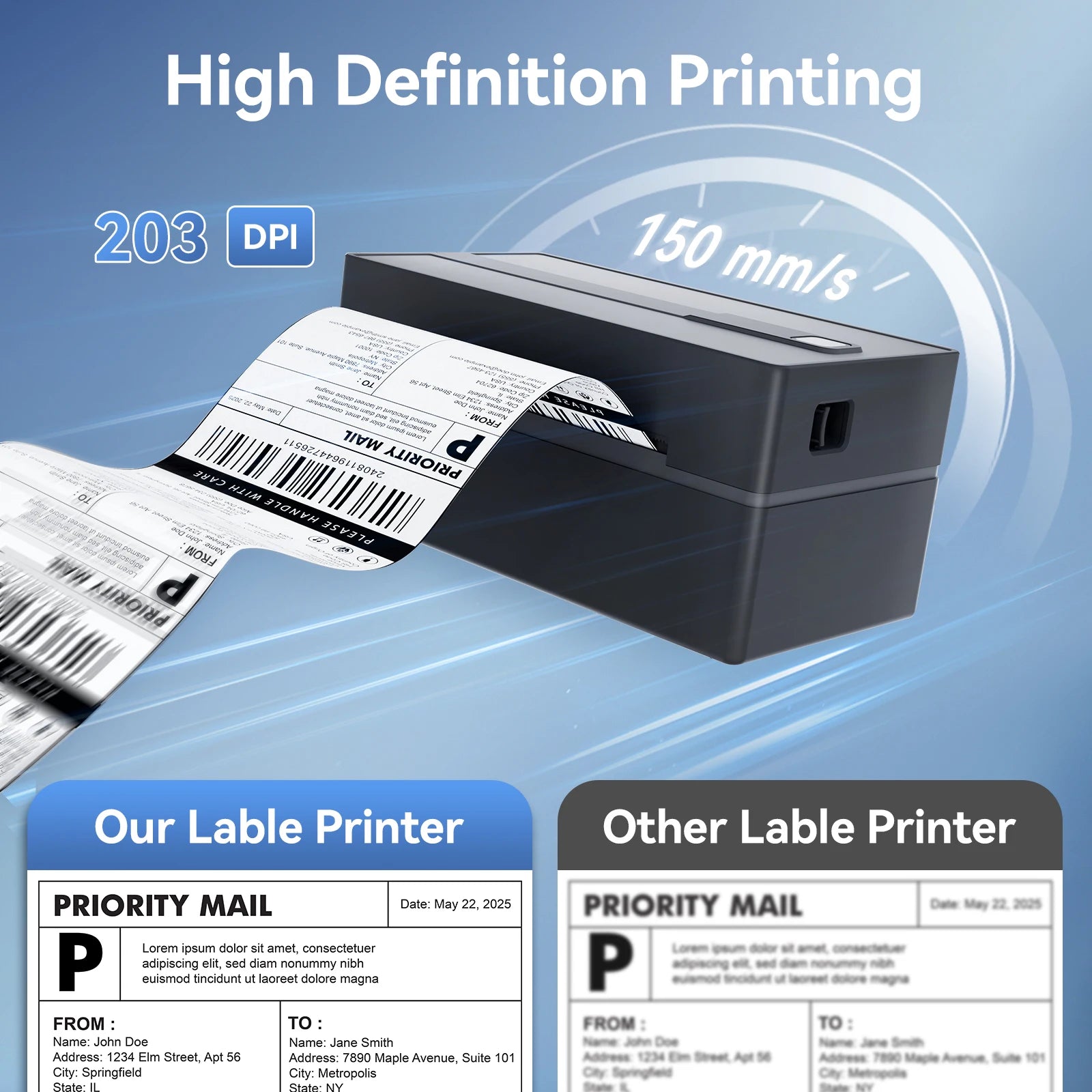Thermal Label Printer Portable No Ink Required 203DPI 4x6 for Small Business Bluetooth USB High Speed Express Airway Bill Magic Electronics S0b8cf1bc5a9e4104acb4f944e0c69192U