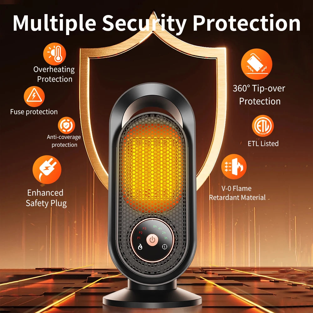 Portable Desktop PTC quick heating shaking head electric both cooling and heating small household With Remote Control 1000W - Magic Electronics