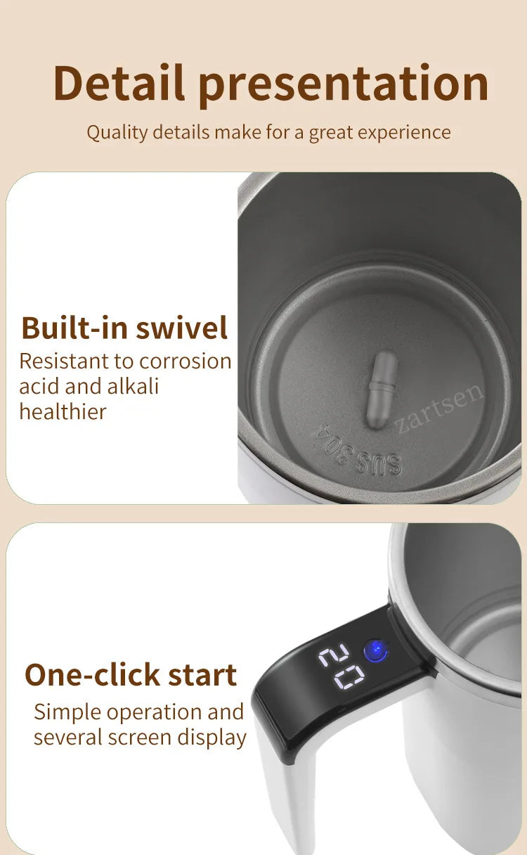 Automatic Stirring Cup Rechargeable Portable Coffee Electric Stirring Stainless Steel Mixer Rotating Magnetic Self Stirring Mugs Magic Electronics S0c464d99de994951b9b4117702020b21w
