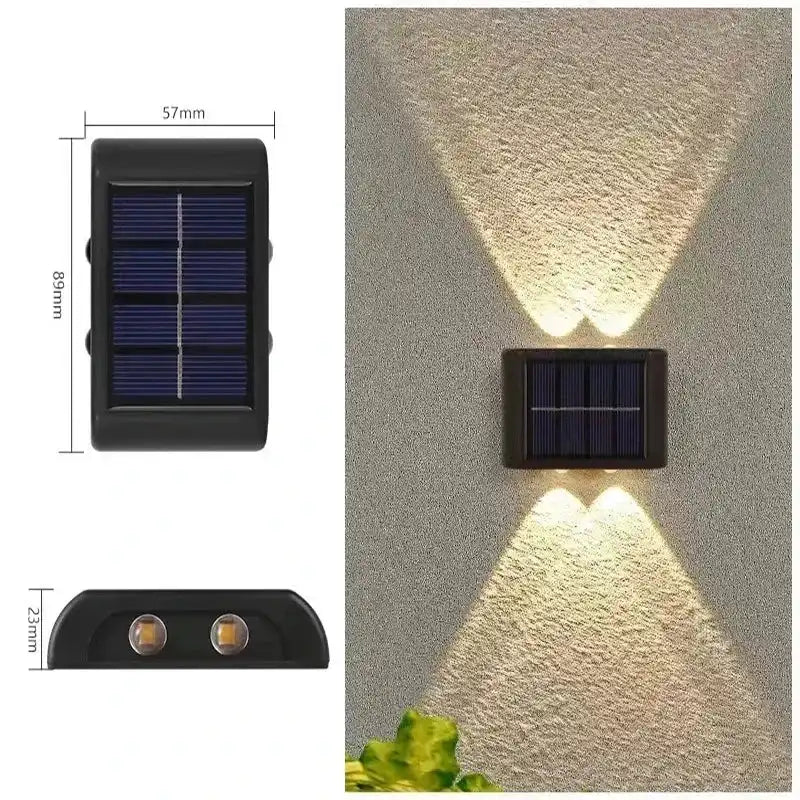Solar Wall Lamp Outdoor Waterproof Solar Lights Up And Down Convex lens Lighting For Garden Street Landscape Balcony Outdoor Dec - Magic Electronics