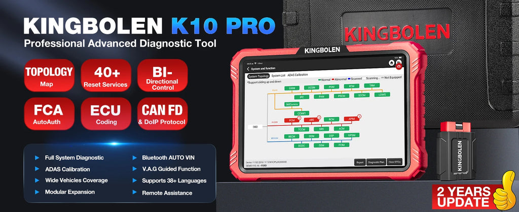 KINGBOLEN K10 PRO Bidirectionnal OBD2 Scanner ECU Coding 40+ Service CANFD FCA All System Diagnostic Tools 2 Year Free Update Magic Electronics S0dc10e8746a344169d752ee2f4dba027x