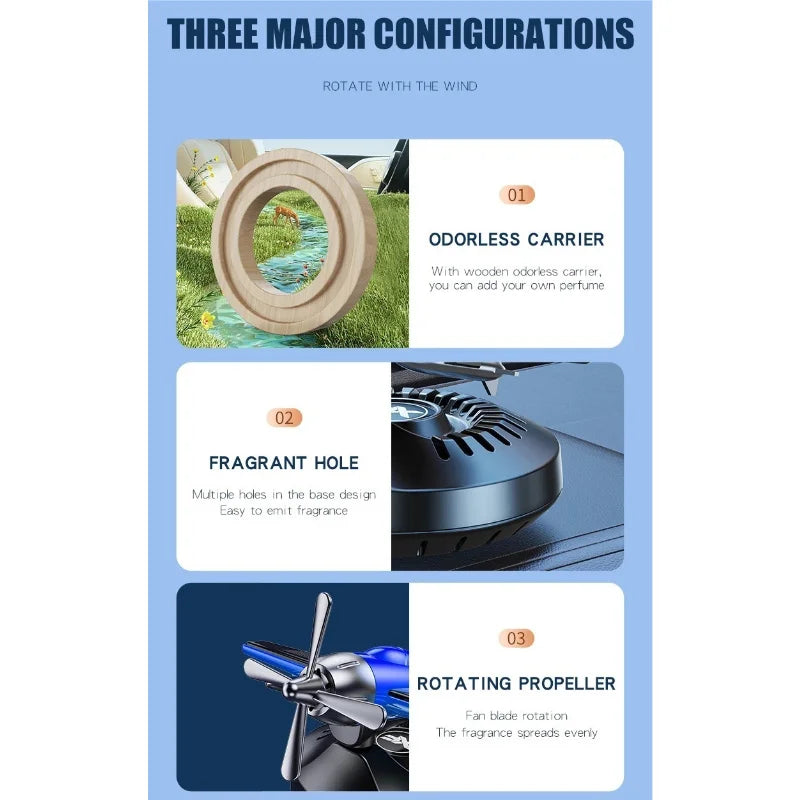Car Indoor Air Freshener Helicopter Aromatherapy Perfume Solar Aircraft 360 Degree Rotating Aromatherapy Automobile Perfume Magic Electronics S0de86408db364f8ea8746e16122e03f8Q