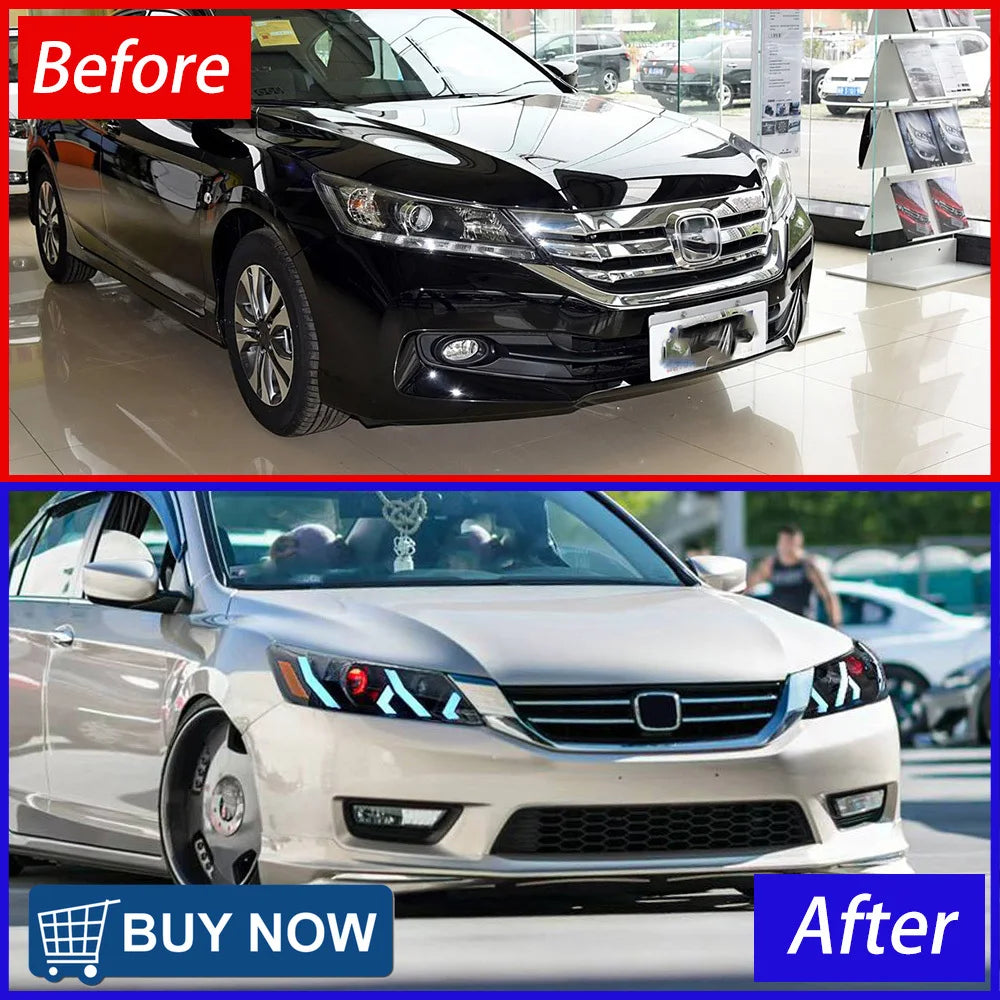 Car Headlight Assembly For Honda Accord 9th 2013-2015 Upgrade LED Lamborghini Style Projector Lens Car Tool Accessories - Magic Electronics