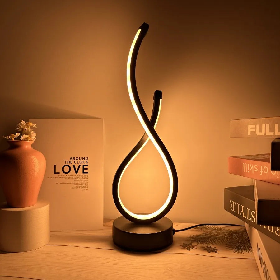 Creative Spiral LED Night Light 3 Colors Dimmable Desk Lamp Reading Light for Living Room Office Desk Bedroom Bedside Decor - Magic Electronics