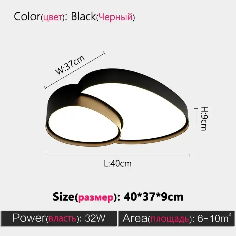 Modern Living Room LED Ceiling Lights Nordic Home Decor Indoor Bedroom Lamp Black White AC 90-260V Ceiling Chandeliers Lighting - Magic Electronics
