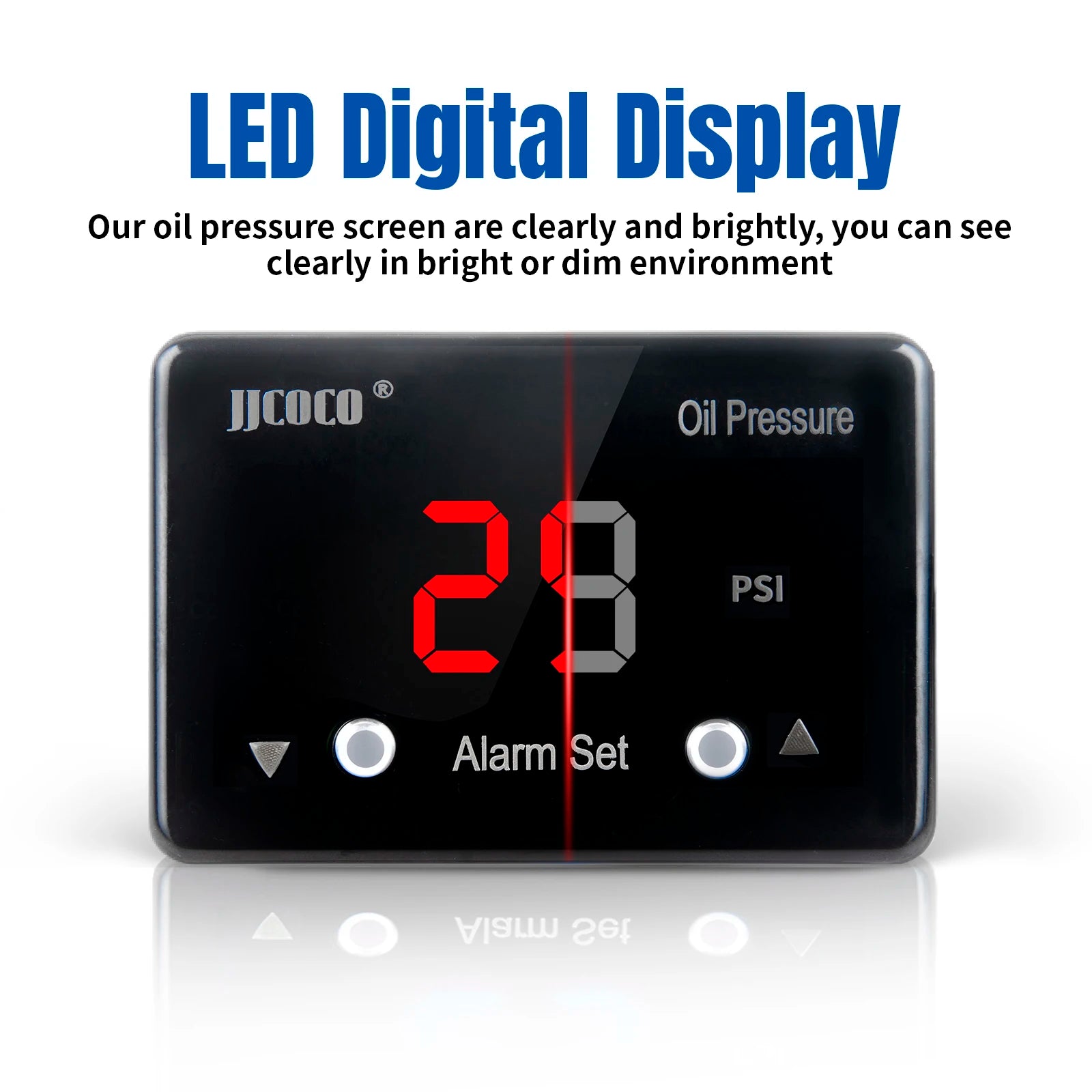 JJCOCO MINI 12v Oil Pressure Gauge Red/Blue Display With 1/8NPT 0-1.6MPA (0-232PSI) Sensor With Beep Alarm Magic Electronics S0f0b17df0a3f4fcfbad637f92e4f4142m