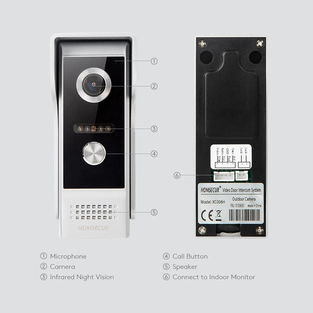 HOMSECUR 4 Wire Tuya Smart APP HD Video House Door Phone Kit with 7" Touch Screen Monitor IP65 Doorbell Camera Record Snapshot - Magic Electronics