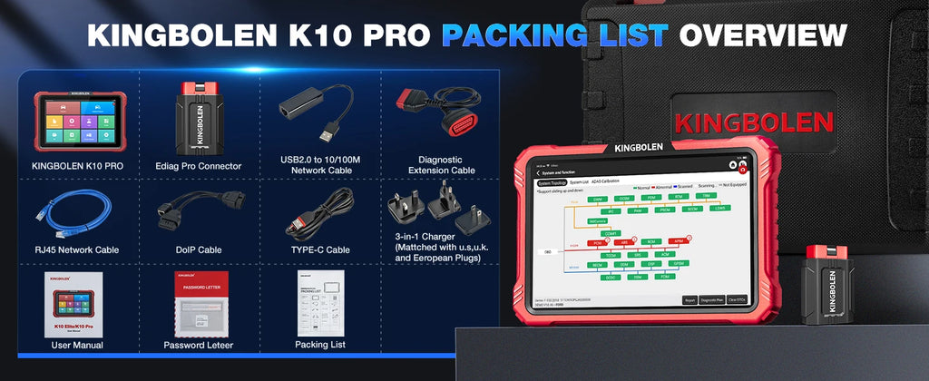 KINGBOLEN K10 PRO Bidirectionnal OBD2 Scanner ECU Coding 40+ Service CANFD FCA All System Diagnostic Tools 2 Year Free Update Magic Electronics S105eb8233b564c72954111b529a5335fd
