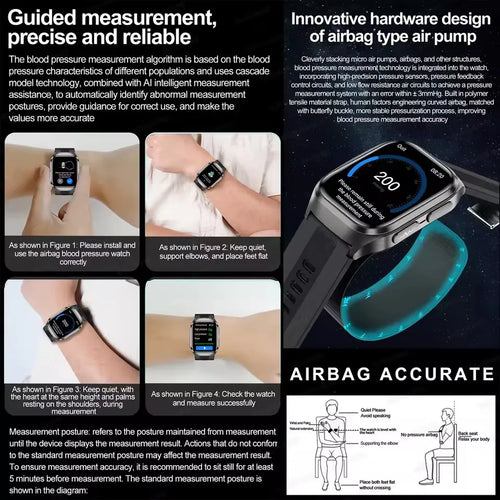 2026 New Upgrade AI Diagnostic Airbag Precise Blood Pressure Health SmartWatch Uric Acid ECG Blood lipids Smartwatch Men Women Magic Electronics S1062fb0e0bca40c5b50333f593e2cf73R