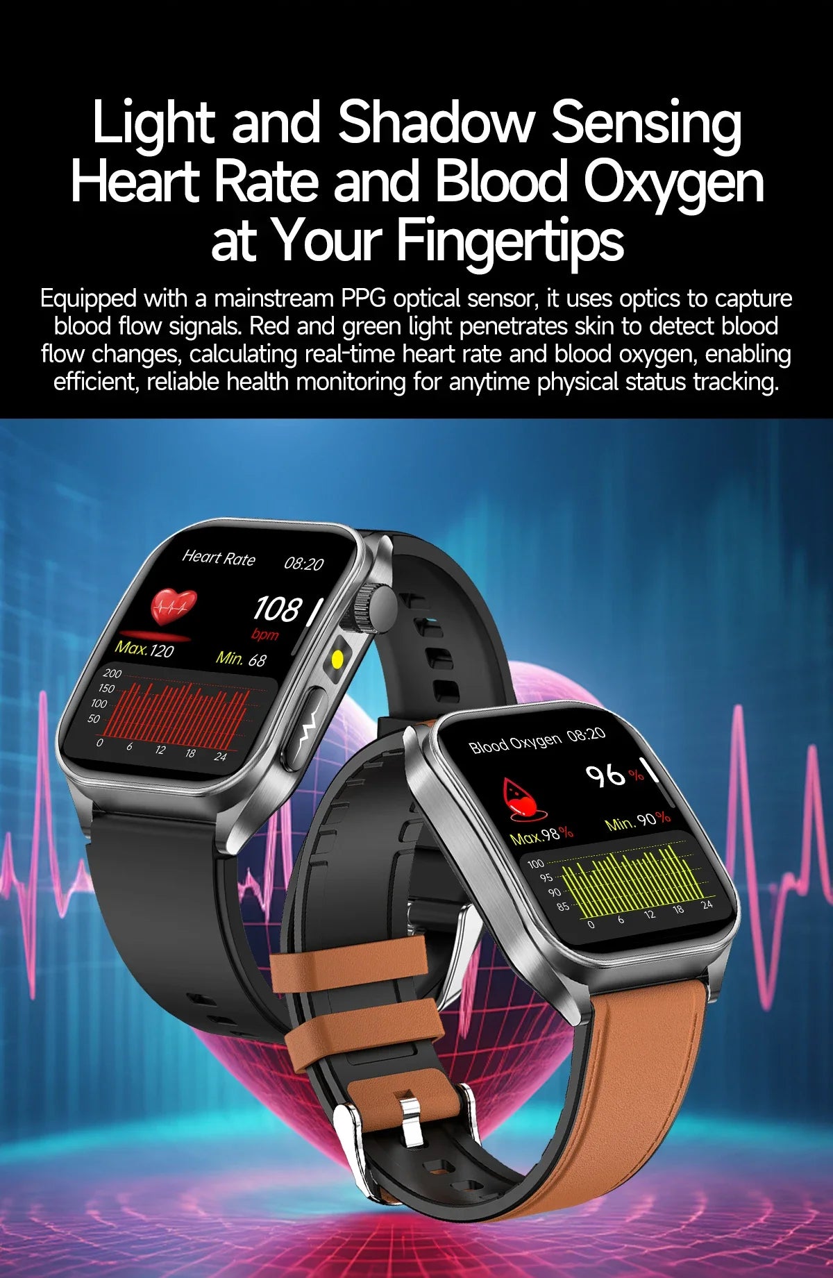 New Laser Treatment Three High Smart Watch Men ECG Heart Rate Uric Acid Health Tracker 1.95 inches Sapphire Glass SmartBracelet Magic Electronics S116741c23d37423782e8008ba6319eceg