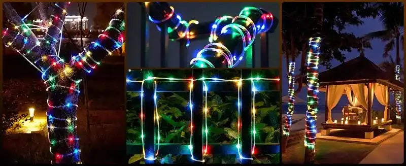 Solar String Lights Outdoor Waterproof LED Strip Rope Tube Lamp Christmas Fairy Garland String Lights for Garden Tree Yard Fence - Magic Electronics