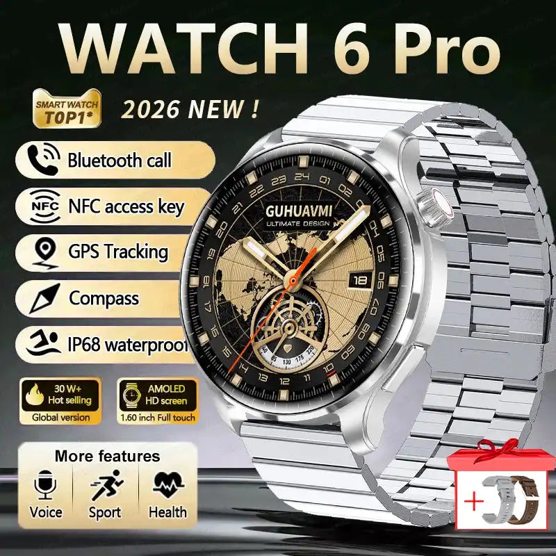 2026 New GPS SmartWatch BluetoothCall IP68 Waterproof AMOLED Screen Custom AOD Watch Face Sport Smartwatch Men Women Android iOS - Magic Electronics