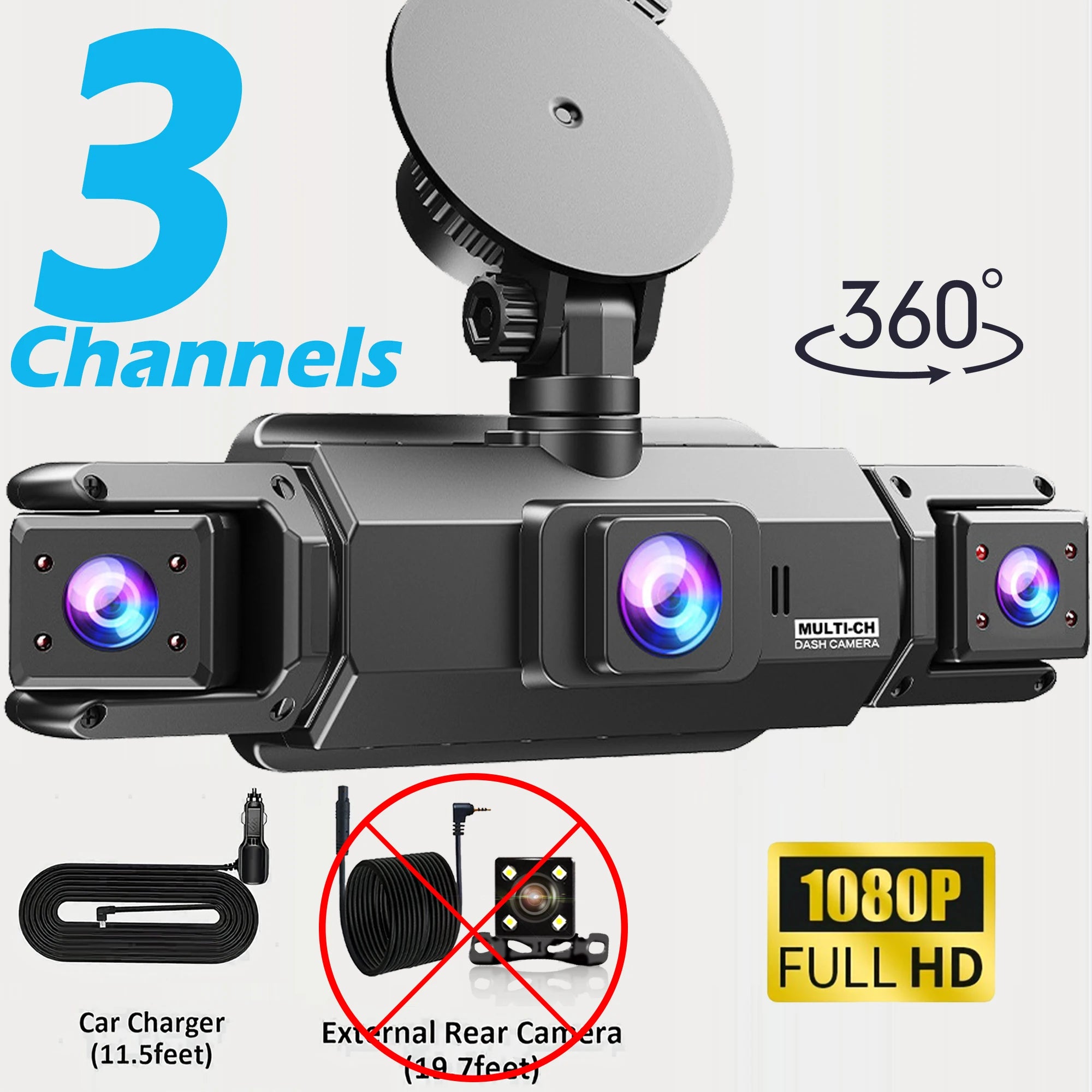 Dash Cam 4Channel 360° Car Camera Black Box 128G Front Left Right Rear View Car DVR Video Recorder G-Sensor 24H Parking Monitor 3-channel Magic Electronics S13f1b207fe5e479b970516ad66b22237U 3-channel