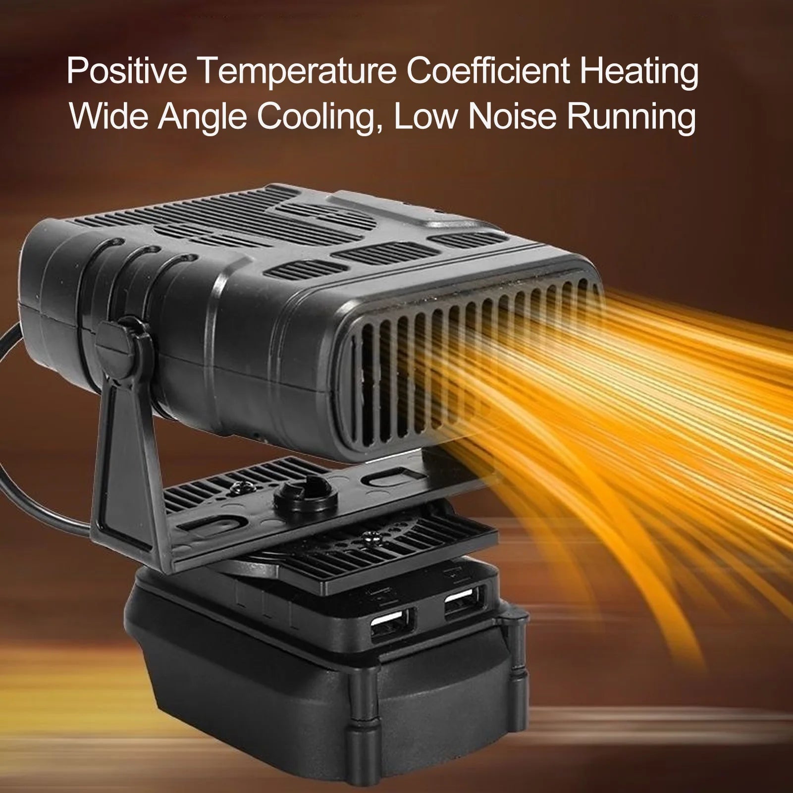 Battery Powered Heater Fast Heating Low Noise Electric Small Space Heater 2xUSB Compact 2 Temperatures for Dorm Home Car Magic Electronics S14362777d6bf4964a0ddfc11d7776ba8L