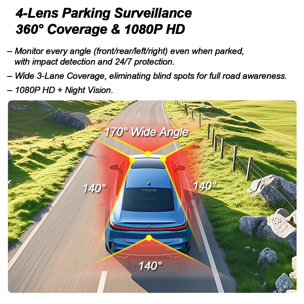 DashCam Car Dvr Video Recorder 4 Channels 360° WIFI Front inside Rotatable Rear View Camera 24h Parking Monitor Car dash cam Magic Electronics S14b131d20cc44a34b5dcbd093ce64780R