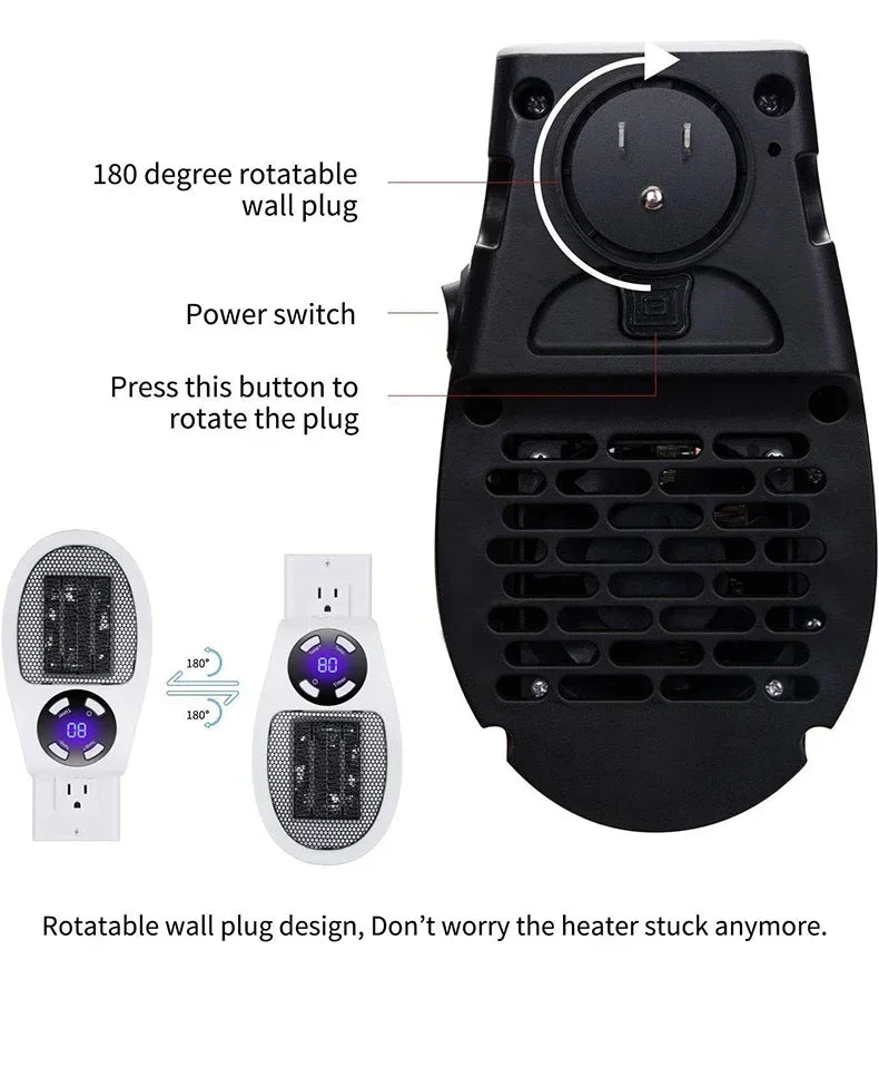 350W Portable Heater Electric Heater Convenient Room Heater Remote Control Wall Mounted Heater Winter Heating Home Appliance - Magic Electronics