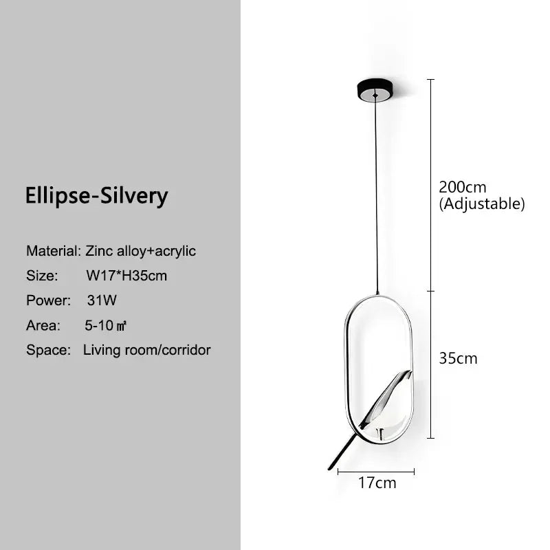 LED Gold Silver Magpie Bird Pendant Light Chandelier for Bedroom Living Room Indoor Hanging Lamp AC110v 220v Drop Shipping Ellipse-Silver Magic Electronics S16363b05c8434e409380044ecc9ab663f Ellipse-Silver