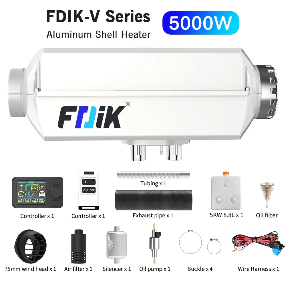 FDIK 5kw air diesel heater 12v 24v with Bluetooth APP aluminum shell parking heater for car bus truck boat RV 5KW pro Poland Magic Electronics S16795670cda940debaaf0ba50ffdaa6aS 5KW pro Poland