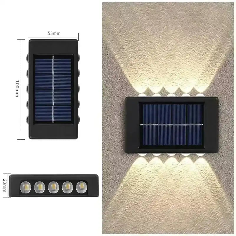 Solar Wall Lamp Outdoor Waterproof Solar Lights Up And Down Convex lens Lighting For Garden Street Landscape Balcony Outdoor Dec - Magic Electronics