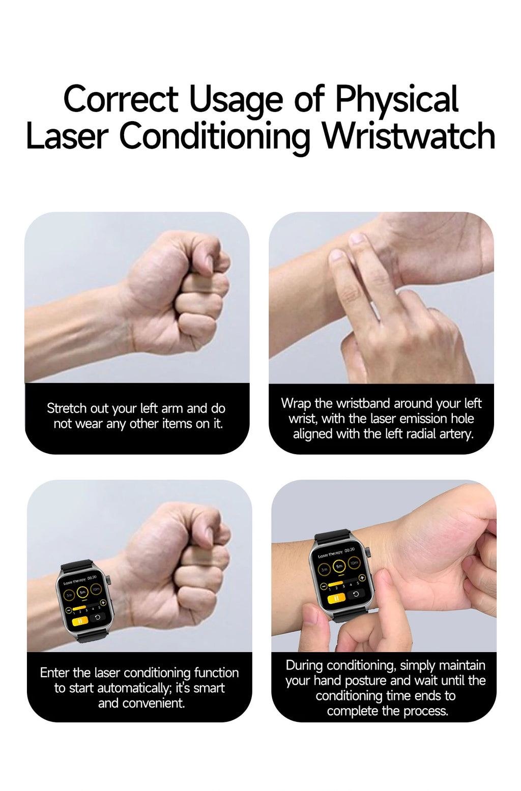 New Laser Treatment Three High Smart Watch Men ECG Heart Rate Uric Acid Health Tracker 1.95 inches Sapphire Glass SmartBracelet Magic Electronics S176507d8685842a0af1d3e41c974a042j