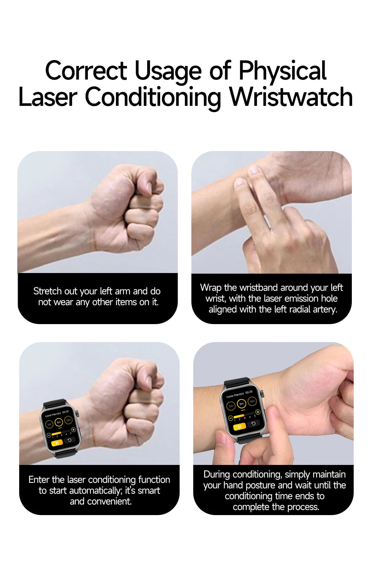 New Laser Treatment Three High Smart Watch Men ECG Heart Rate Uric Acid Health Tracker 1.95 inches Sapphire Glass SmartBracelet Magic Electronics S176507d8685842a0af1d3e41c974a042j