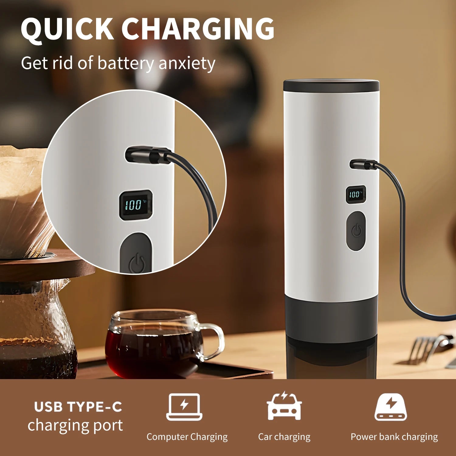 Portable Wireless Charging Coffee Machine 15BAR Multi-function 3 in 1 Fully Automatic Heating Overflow Capsule Coffee Machine Magic Electronics S189b625a920943d4893a08b28e967df0m