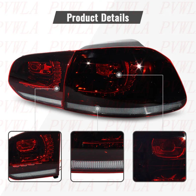 LED Tail Light For Golf 6 MK6 R20 GTD GTI 2009 2010 2011 2012 2013 1 Set LED Dark Red Flowing Rear Lamp Brake Light Magic Electronics S18f0976f8d904fcea33fe3aee602ebfdq
