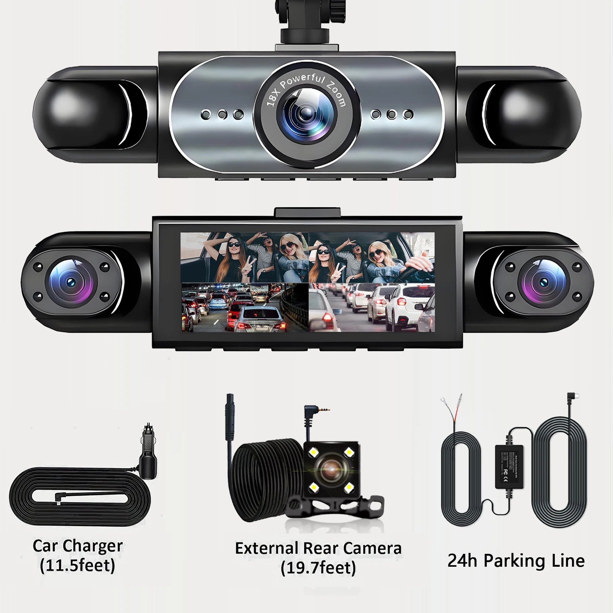 4 Channel Dash Cam 360° Car Video Recorder Black Box with Night Vision 24/7 Parking Monitor G-Sensor Loop Recording auto parts Add Hardwire Magic Electronics S190089e2368649b38136f371aca8d0ceG Add Hardwire