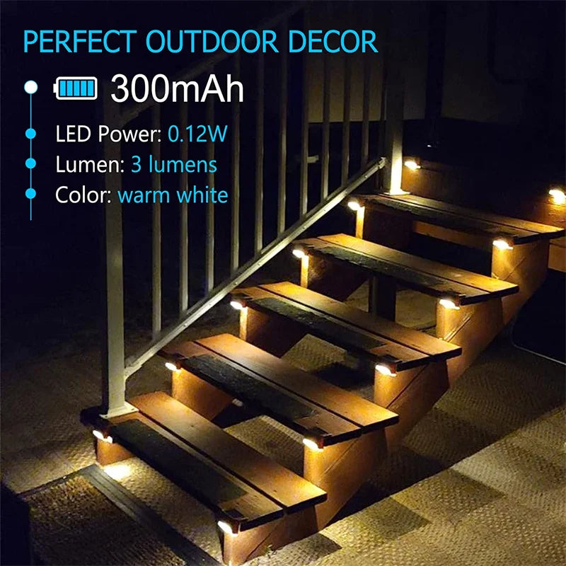 2/4/8/16 Pack Solar Deck Lights LED Waterproof Outdoor Solar Powered LED Step Lights For Decks Stairs Patio Yard Garden Decor - Magic Electronics