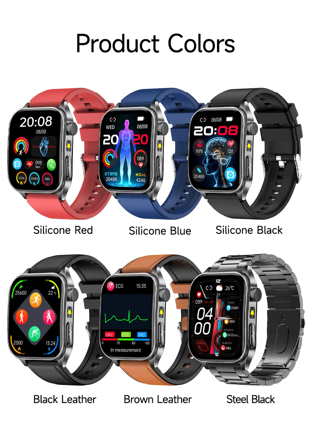 New Laser Treatment Three High Smart Watch Men ECG Heart Rate Uric Acid Health Tracker 1.95 inches Sapphire Glass SmartBracelet Magic Electronics S1a639ff9147d4f6bb955b61601bbe915V