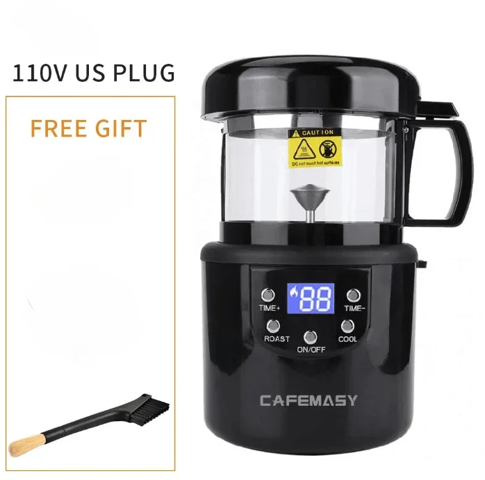 CAFEMASY 80-100g Home Coffee Roaster Electric Mini No Smoke Coffee Beans Baking Roasting Machine 110-240V Coffee Bean Roaster 110V Magic Electronics S1b6690f204fb4dcbbf7054effa1d3941M 110V