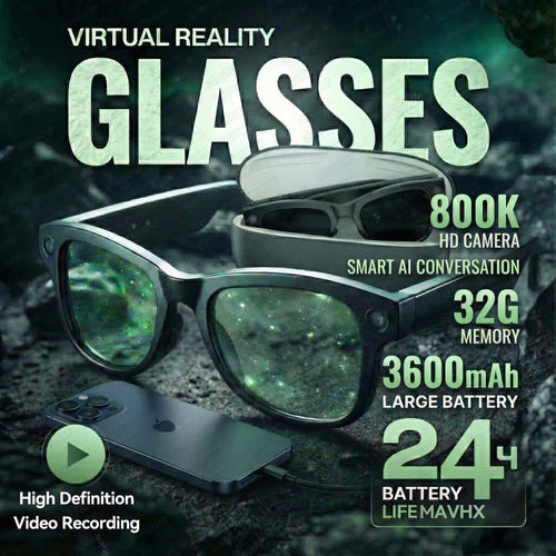 AI Smart Glasses with Camera 1200P M02 Ultra ChatGPT Voice Control 32GB Real-time Translation 3600mAh Charging Case Sunglasses Magic Electronics S1b81fe9d77e74a7da698e9b193b9fa94B