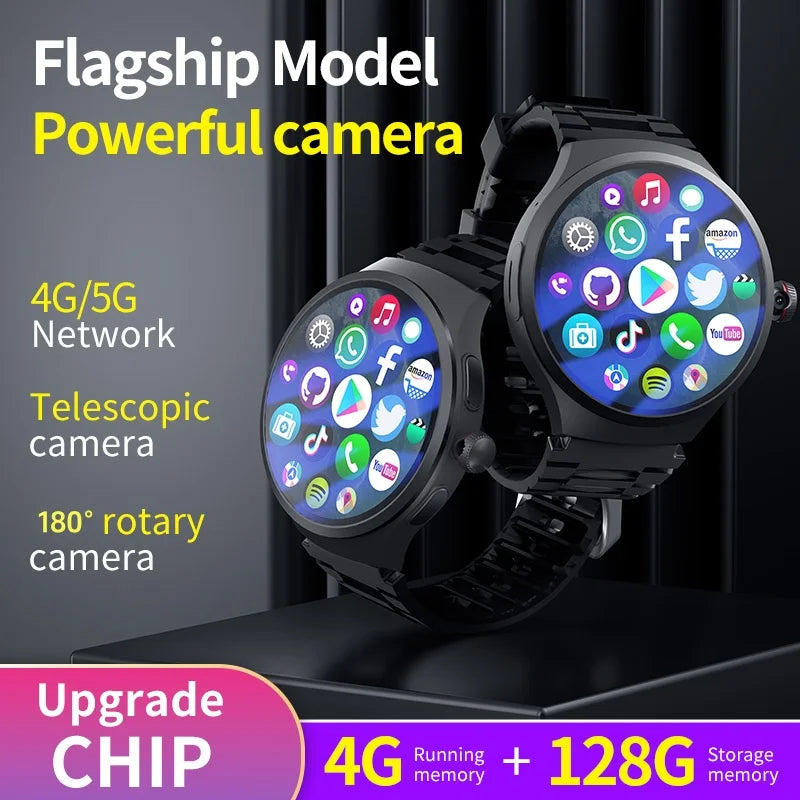 Original VP50 Smartwatch 4G/5G Sim Card Android 10.0 System 180° Pull out Camera GPS WIFI Play Game Compass NFC WIFI Smart Watch Magic Electronics S1bbc49b6351c462588c052676de570c7F
