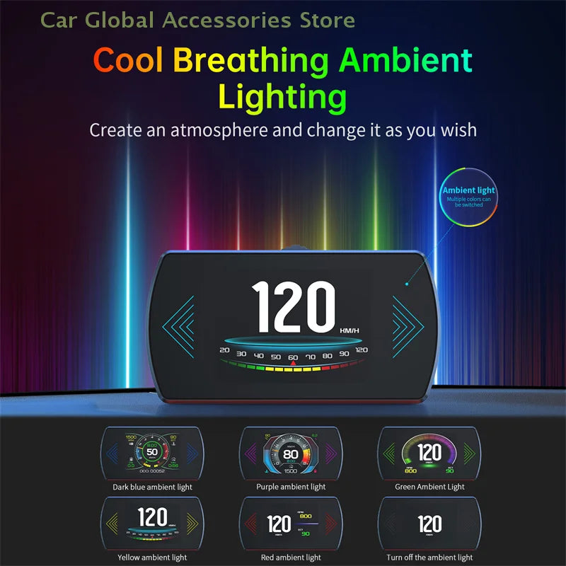 P12S Car OBD2 Head Up Display Dual System For HUD OBD Car Gauge Smart Digital Meter Speed Fuel Read Fault Code Driving Computer Magic Electronics S1bccb99ccf254b7da6216d484f10ca1dy
