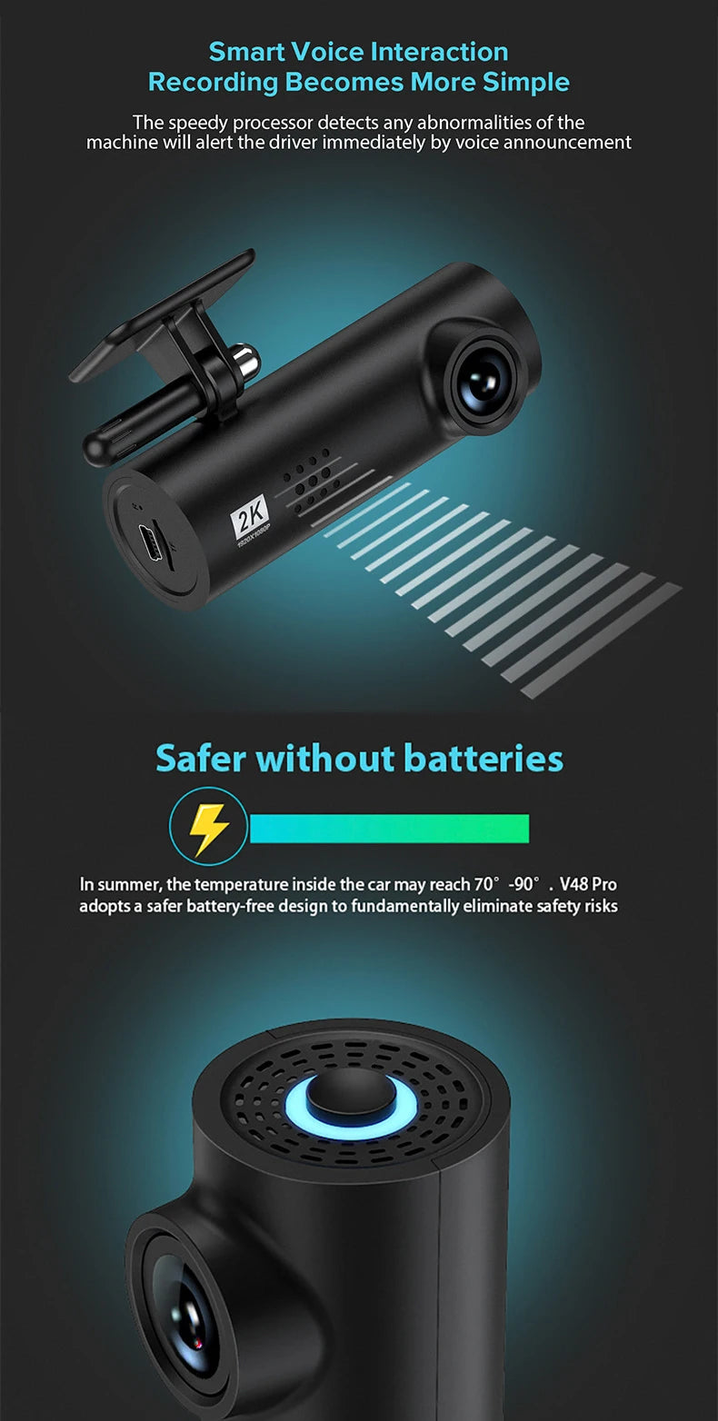 dashcam for car Black box Driving Video Recorders 4K WiFi Mini Front Camera Dash Cam 24H Parking Monitor Car Recording camera - Magic Electronics