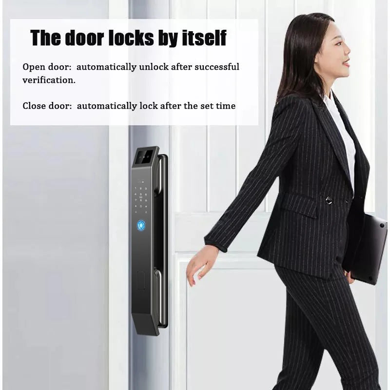3D Face Recognition Unlock Digital Door Lock With Camera FIngerprint Password Unlock Keyless Electronic Door Lock - Magic Electronics