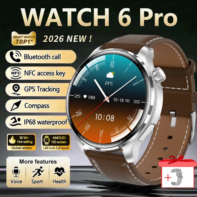 2026 New GPS SmartWatch BluetoothCall IP68 Waterproof AMOLED Screen Custom AOD Watch Face Sport Smartwatch Men Women Android iOS - Magic Electronics