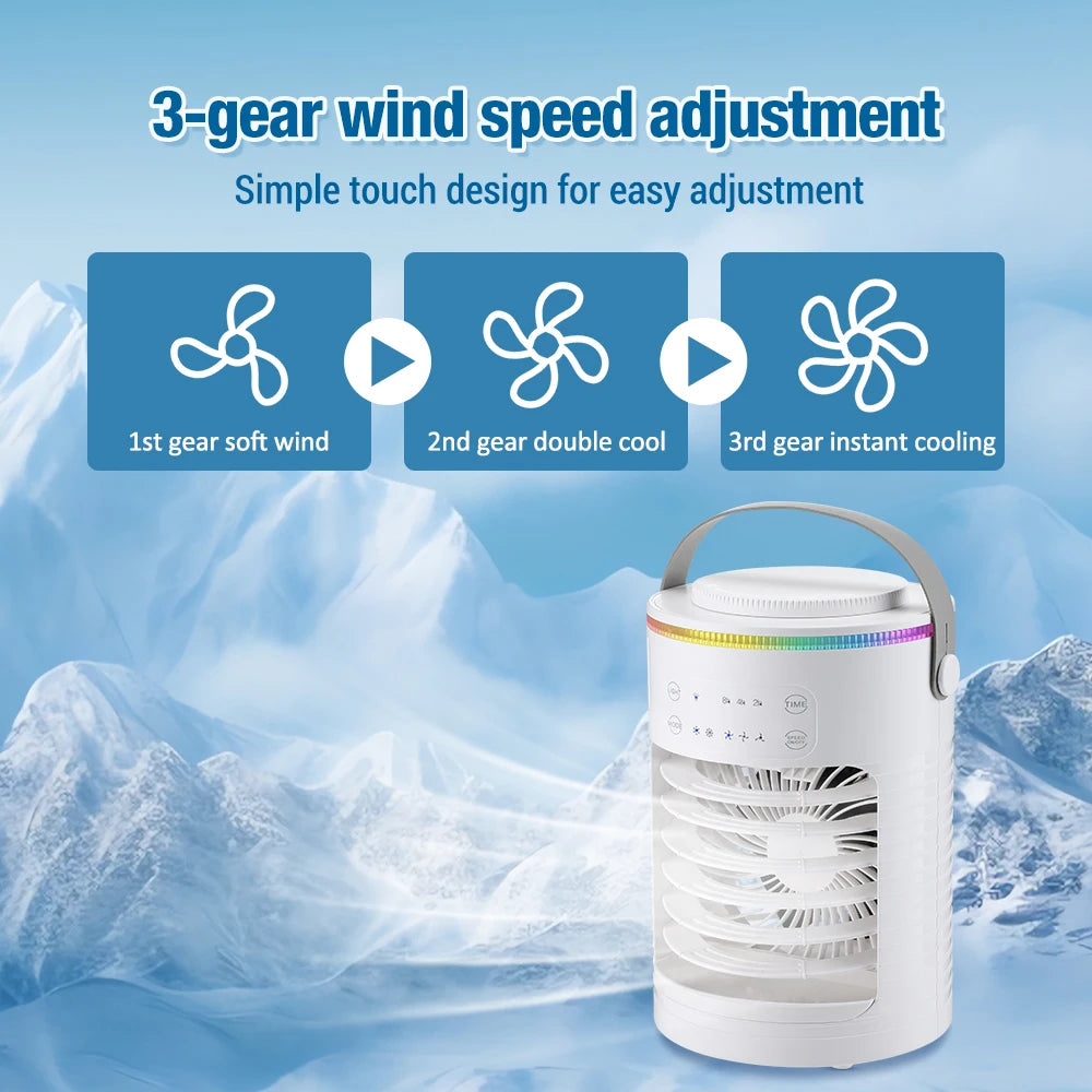 View details for Air Conditioner Cooling Spray Fan Air Conditioner with Water Ice Evaporative Humidifier Quiet Air Cooler with Colorful Light Air Conditioner Cooling Spray Fan Air Conditioner with Water Ice Evaporative Humidifier Quiet Air Cooler with Col