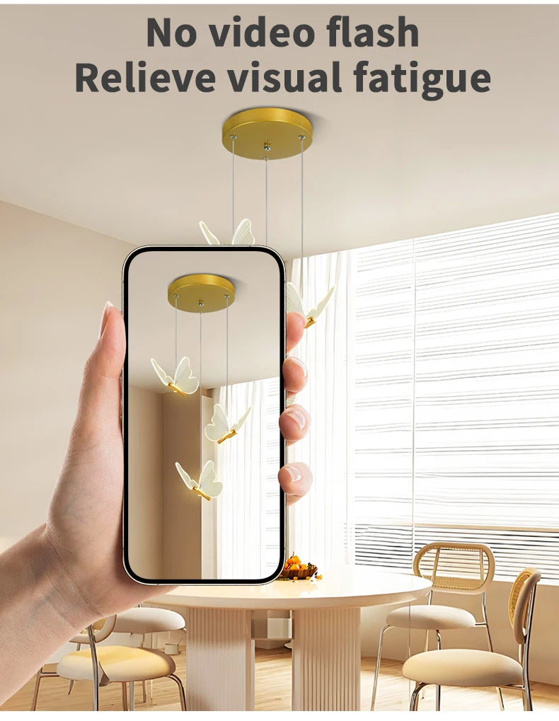 LED Modern 3-Head Butterfly Pendant Ceiling Light, Bedhead Indoor Living Room Dining Room Kitchen Decorative Lighting Magic Electronics S1cf552b602f34c6588b9ec914f91aab4a