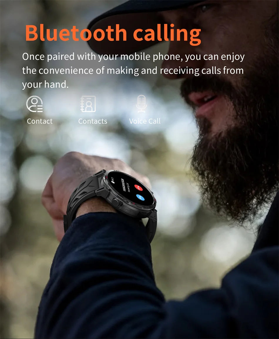 2026 New Outdoor Sports Smartwatch Men GPS Positioning 650mAh HD Call 1.56-inch AMOLED Screen Compass 5ATM Waterproof Watch Man - Magic Electronics