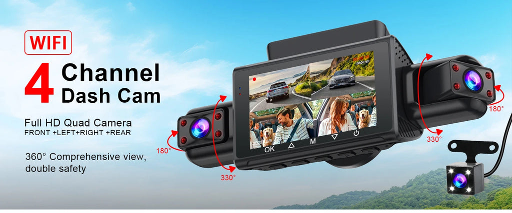  Dashcam for cars 4 Channel Black Box WiFi Driving Camera FHD 1080P Night Vision Loop Recording 24H Parking Mode car accessorie Magic Electronics S1e660be5233c424dac89491e818b9a80Z