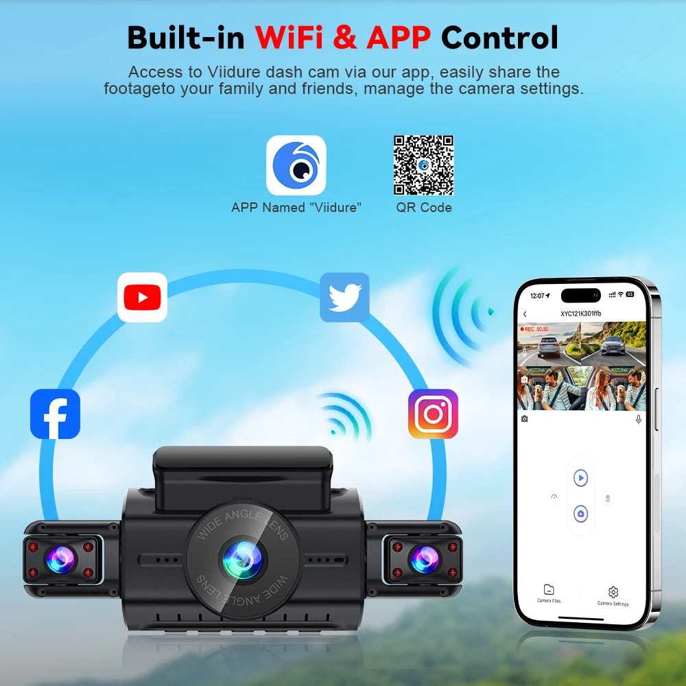  Dashcam for cars 4 Channel Black Box WiFi Driving Camera FHD 1080P Night Vision Loop Recording 24H Parking Mode car accessorie Magic Electronics S1e9867e6276640a3aae0dc75727273f5j