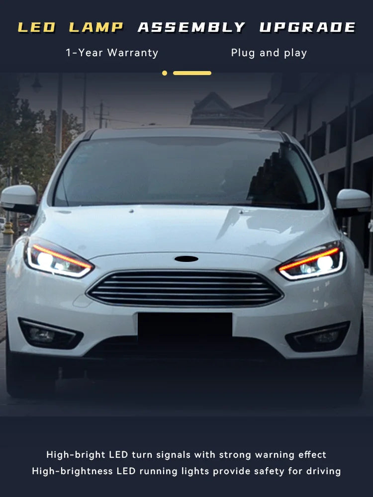 Headlights For Ford Focus 2015 2016 2017 2018 LED Head Lamp Styling DRL Front Signal Projector Lens Auto Tools Car Accessories - Magic Electronics