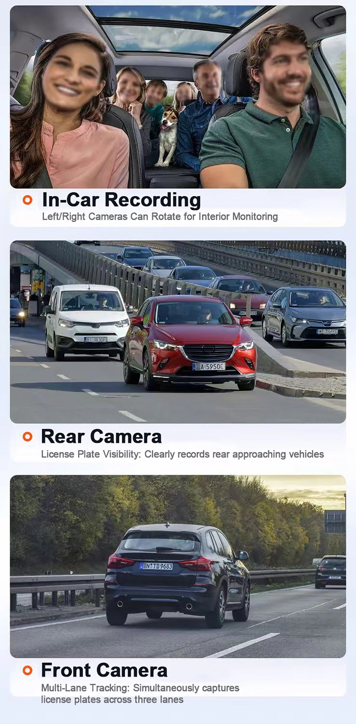 Dash Cam 4Channel 360° Car Camera Black Box 128G Front Left Right Rear View Car DVR Video Recorder G-Sensor 24H Parking Monitor Magic Electronics S21652a001f1743feabf2e5eab123ca8dw