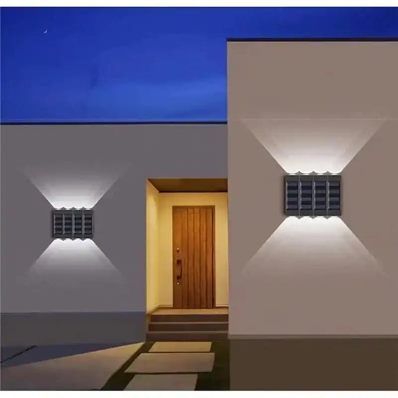 Solar Wall Lamp Outdoor Waterproof Solar Lights Up And Down Convex lens Lighting For Garden Street Landscape Balcony Outdoor Dec - Magic Electronics