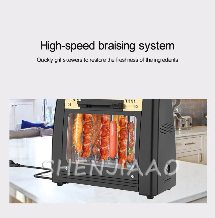 Barbecue Grill Household Automatic Rotating Skewers Machine Smokeless Rotary Electric Grill 220V/1200W Barbecue Grill Magic Electronics S226d510f14b649488d90b8587692a5743
