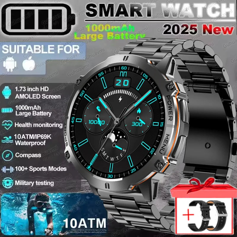 2025 Original TANK X3 Ultra 1000mAh Battery Smart Watch Men GPS Outdoor Sports Fitness Smartwatch 10ATM Waterproof Swim Watches Black Steel 2 Original Box Magic Electronics S22c41b0007d94f9ea87a415b033fede4f Black Steel 2 Original Box