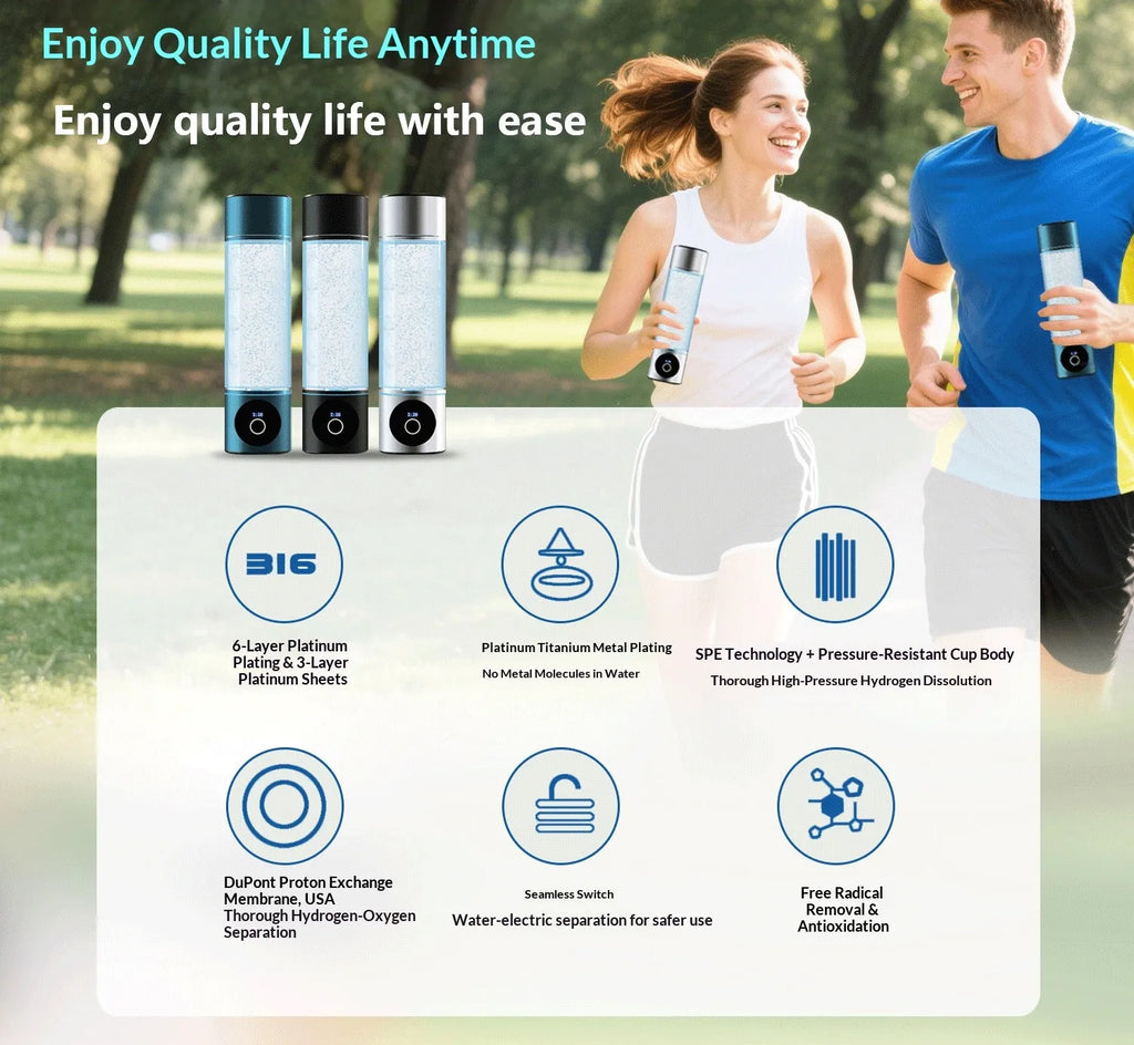 Portable Hydrogen Water Generator Bottle Rechargeable Electric Alkaline Ionizer Cup Hydrogen-Rich Water Health Care Magic Electronics S2329dd0b8c354e76a771cfeb5aa8892dH